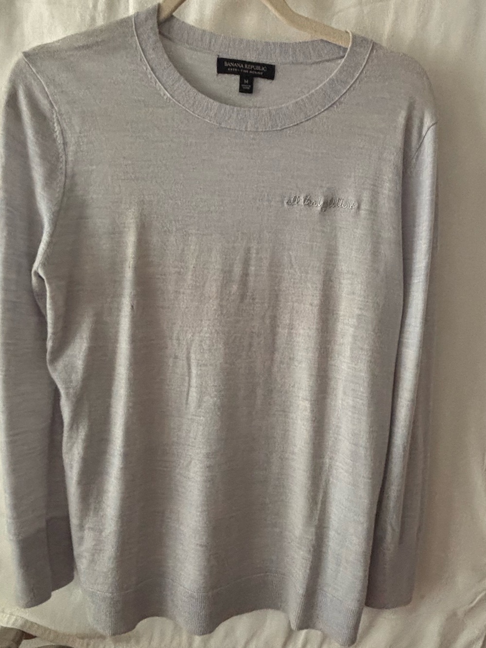 Banana Republic Light Gray Crewneck Sweater